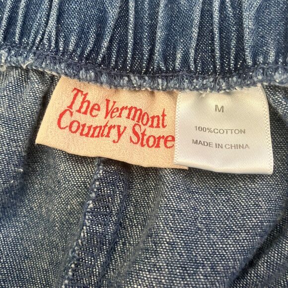 The Vermont Country Store Women Denim Midi Skirt Size M Button Up Cotton Cottage - Picture 5 of 7